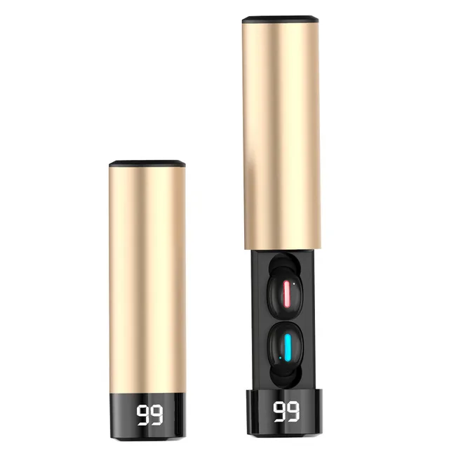 Beeline Gold no box HBQ Q67 Q32 Bluetooth 5,0, мини беспроводные наушники, TWS, спортивные наушники, гарнитура, 3D стерео наушники, наушники, чехол, 3500 мАч - Цвет: Beeline Gold no box