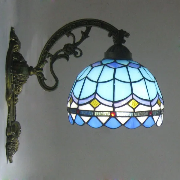 

Teevan Mediterranean Blue Retro minimalist bathroom wall lighting mirror lamp bedroom balcony aisle porch lamp