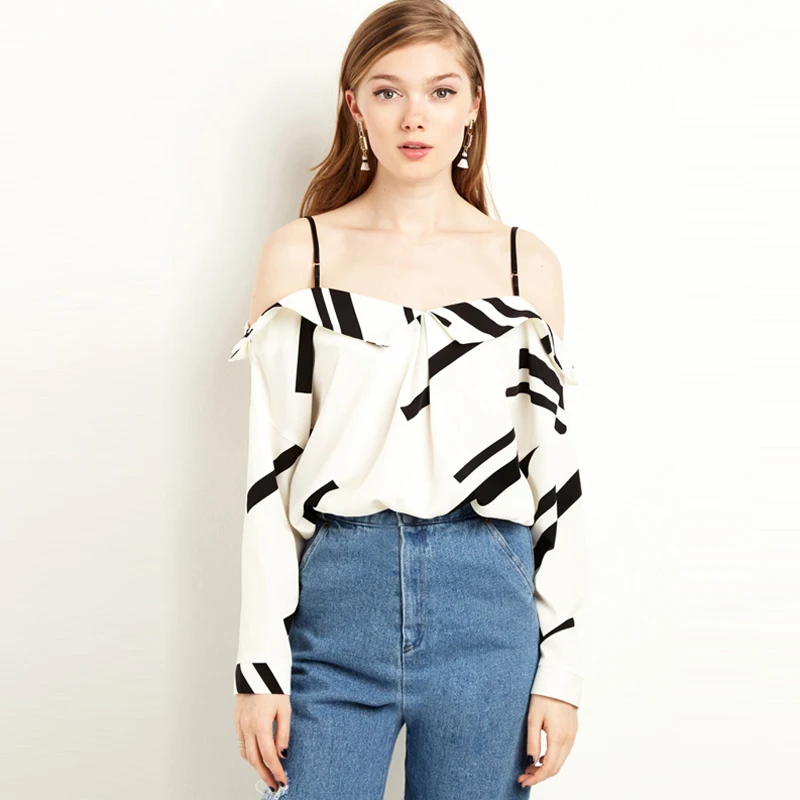 Women Summer Off Shoulder Tops Female Blusa Sexy Blouses 2016 Shirt Striped Spaghetti strap Backless Ladies Streetwear HD1639 |
