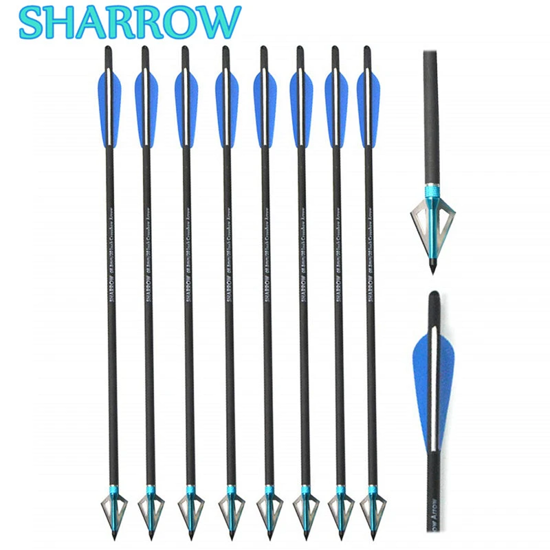 

6/12pcs 18" 20" 22" Crossbow Bolts Arrows+Archery Arrowheads Replaceable Broadhead 100gr For Outdoor Sports Shooting Accessories