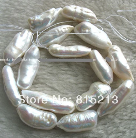 

WOW! natural freshwater pearl white biwa reborn keshi 15" Brown black choose