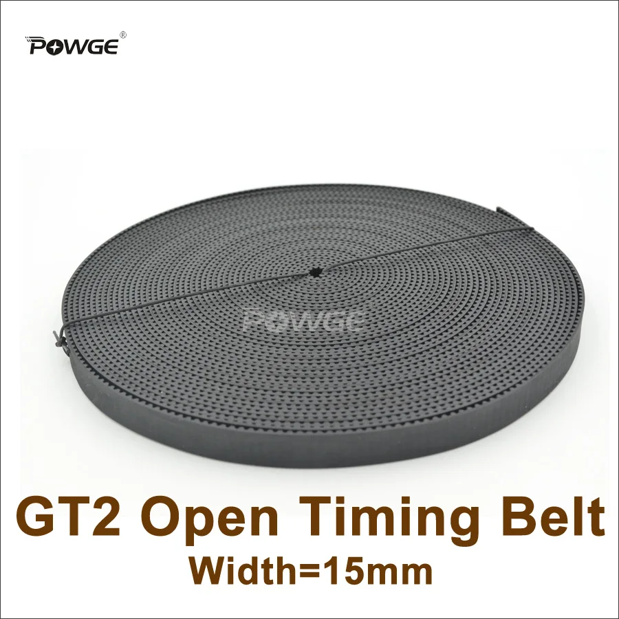 POWGE 50 метров 2GT ремень ГРМ ширина = 15 мм GT2 шкив резиновый открытый аксессуары для 3D