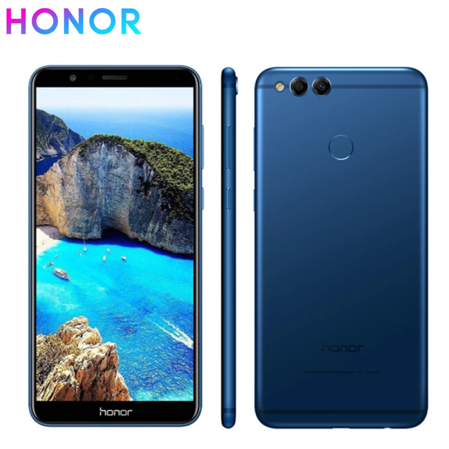 Оригинал Honor 7x4G LTE мобильный телефон 5 93 &quot4 Гб ОЗУ 128 ПЗУ Kirin 659 Восьмиядерный Android 7 0