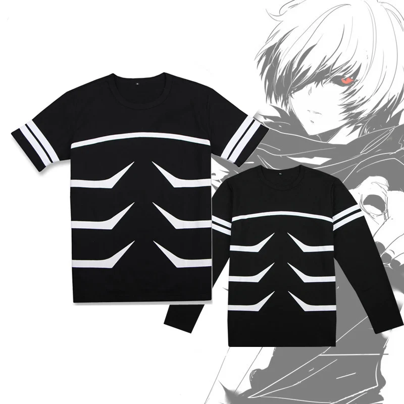 Кен kaneki Костюмы для косплея футболки Токио вурдалак футболка Для мужчин женщин