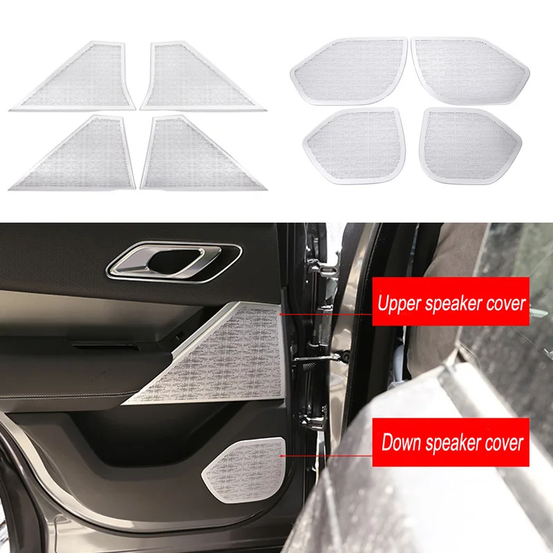 

Car Aluminum Alloy Door Speaker Cover Trim Decorative Strips Stickers Fit for Land Rover Range Rover Velar 2017 2018 Car Styling