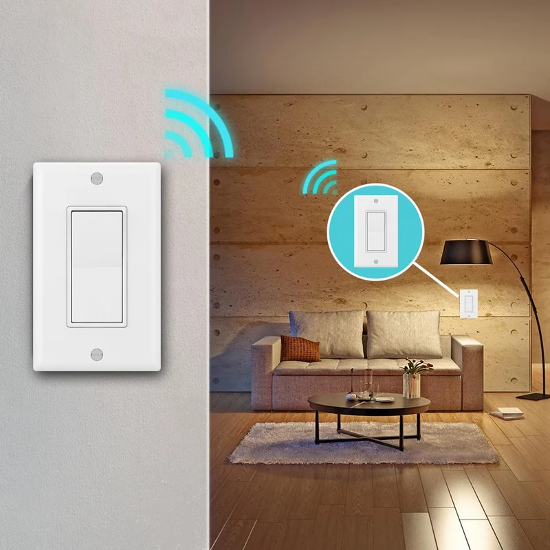 Американские кнопочные выключатели Wifi умный настенный выключатель света диммер