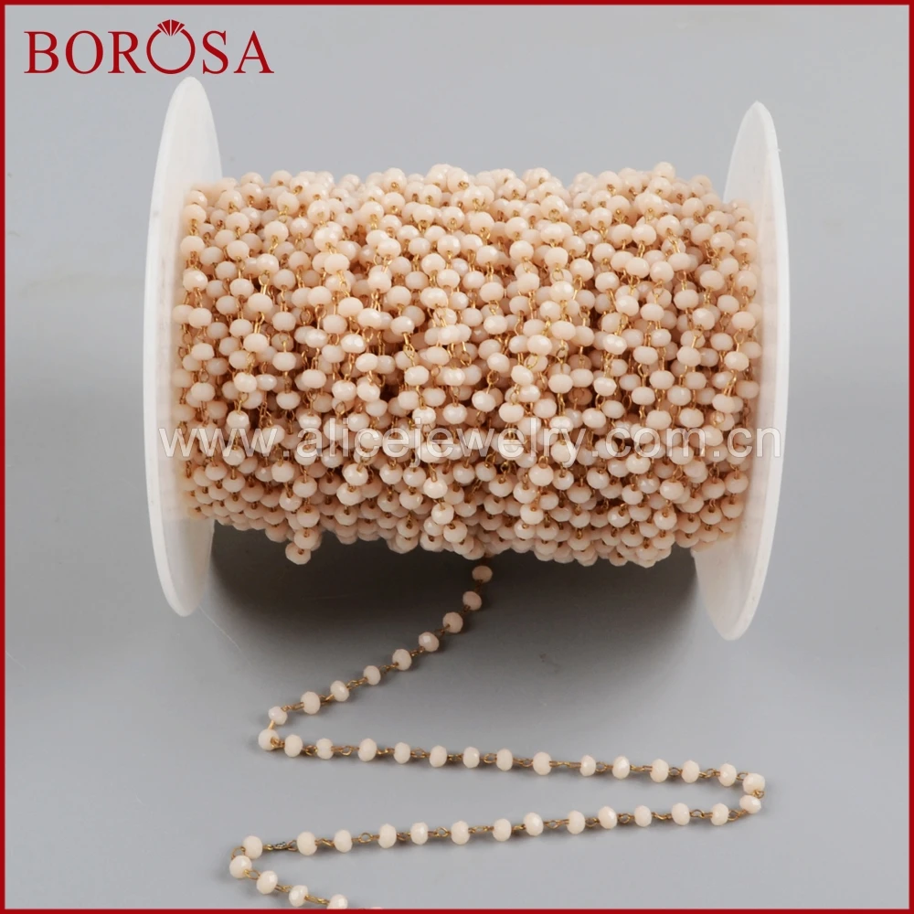 Цепочка Из Бисера BOROSA JT176 цепочка из бежевого стекла с бусинами длиной 5 м для