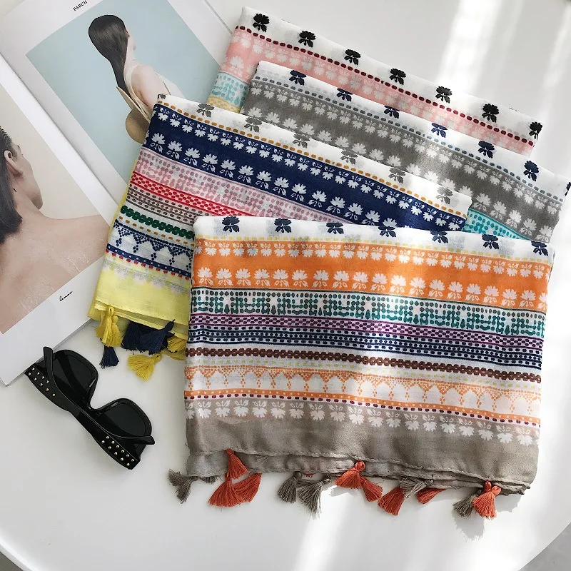 Женский шарф с кисточками Mark шаль из вуали солнцезащитным козырьком для