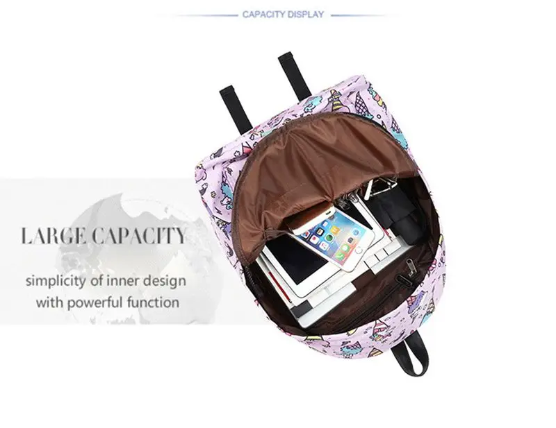 

New Arrival Cute Cartoon Printing Backpack Bag Fashion Backpack School Bags For Teenagers Girls Durable 14 Inch Laptop Backpack
