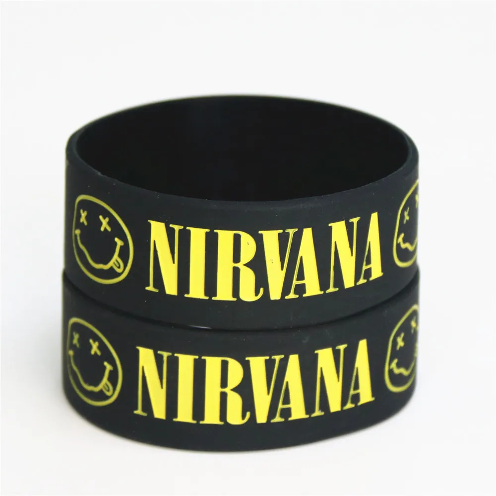 LUKENI Лидер продаж 1 шт. NIRVANA силиконовый браслет широкие силиконовые браслеты и браслеты музыкальные вентиляторы женские мужские ювелирные изделия SH069