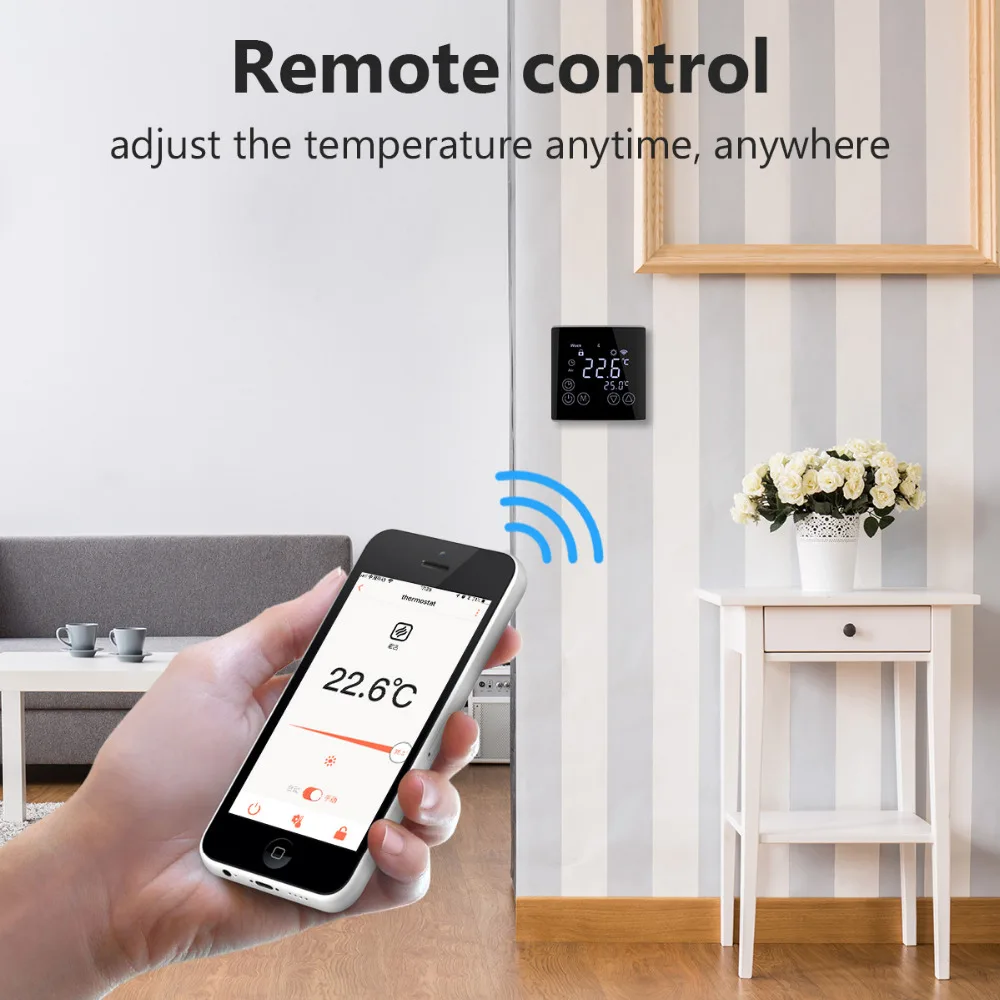 FLOUREON Wi-Fi терморегулятор приложение Управление белый ЖК-дисплей Подсветка программируемый напольного отопления, Температура Управление; для умного дома