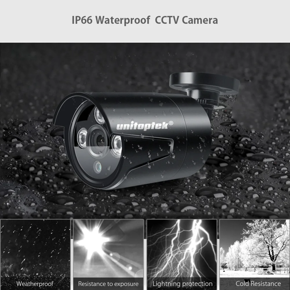 UNITOPTEK 1080N HDMI DVR 1200TVL 720 P HD AHD камера набор наружная домашняя безопасности Система 4CH