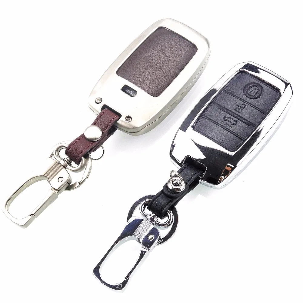 Дистанционное управление 3 кнопки цинковый сплав + кожаный чехол для ключей Kia Rio