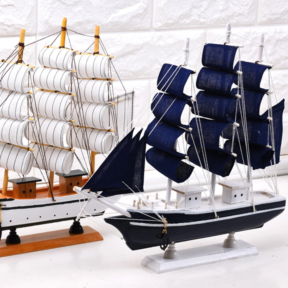 Sailboat Model Lifelike Sailing Ship Wood Crafts Tabletop Ornament Corsair Decoration Navy | Дом и сад