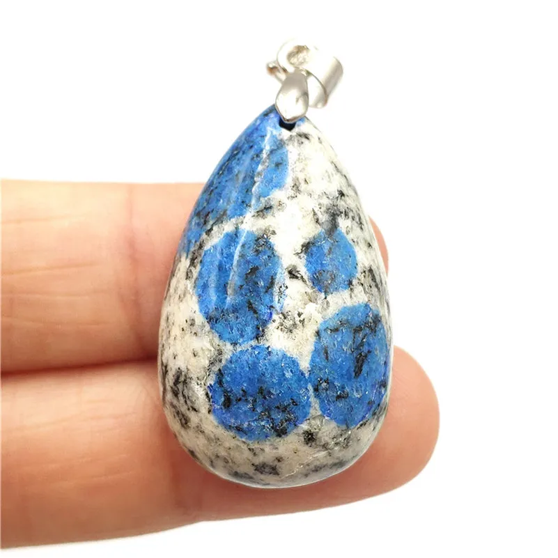 Natural K2 Blue Pendant Stone Women Party Anniversary 31x19x10mm Crystal Healing AAAAA Fashion Necklace Jewelry | Украшения и
