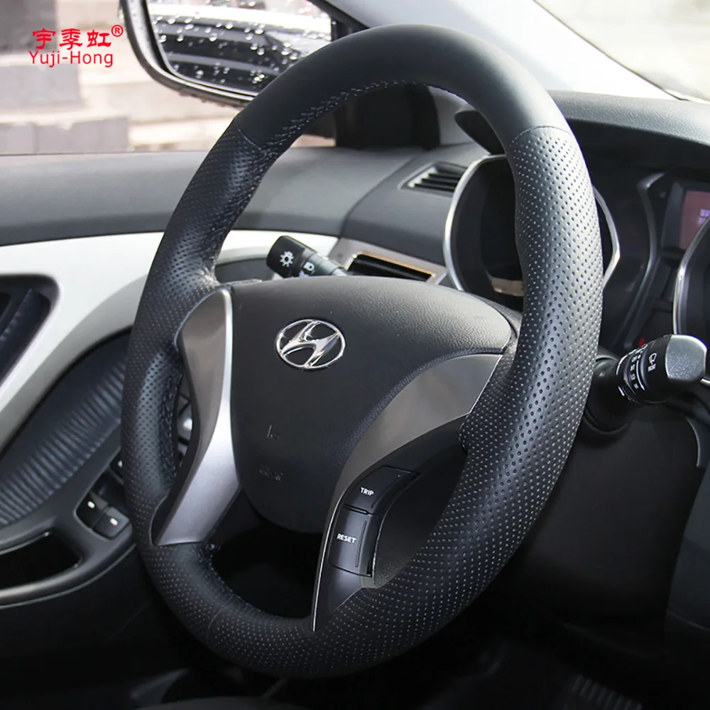 Чехол книжка из натуральной коровьей кожи для HYUNDAI Elantra 5 Avante i30 2013 2015 черный