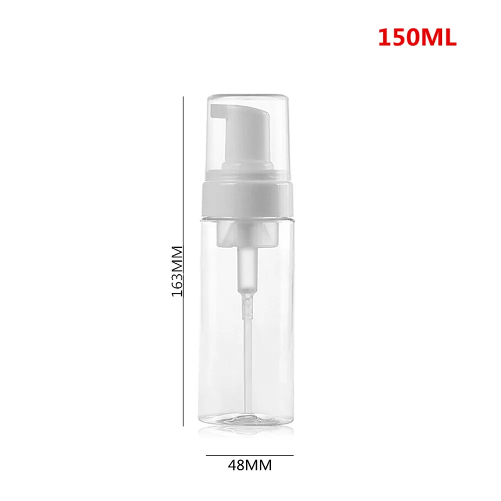 150ML 30/60/100/150/300 мл прозрачные пустые косметические бутылки многоразового бутылка с насосом для мытья посуды с мылом дозатор крема лосьона бутылка жидкости для электронных сигарет с наклейками - Цвет: 150ML