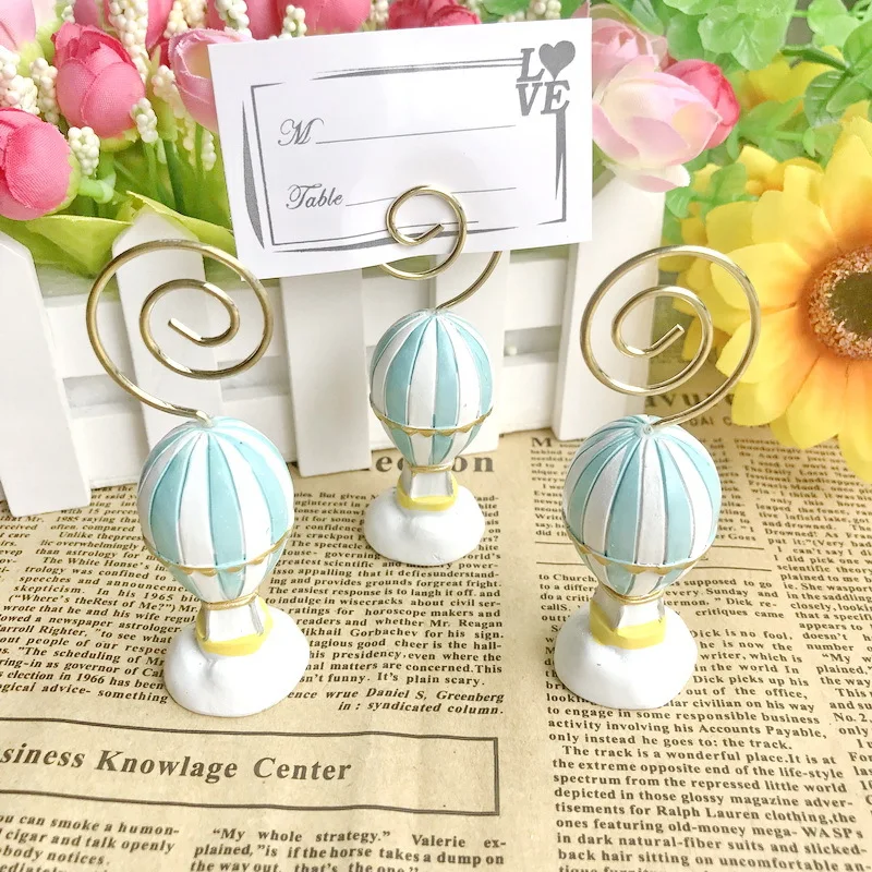 

100pcs New Arrival Resin Hot Air Balloon Place Card Holder Party Table Decoration Favors W9570