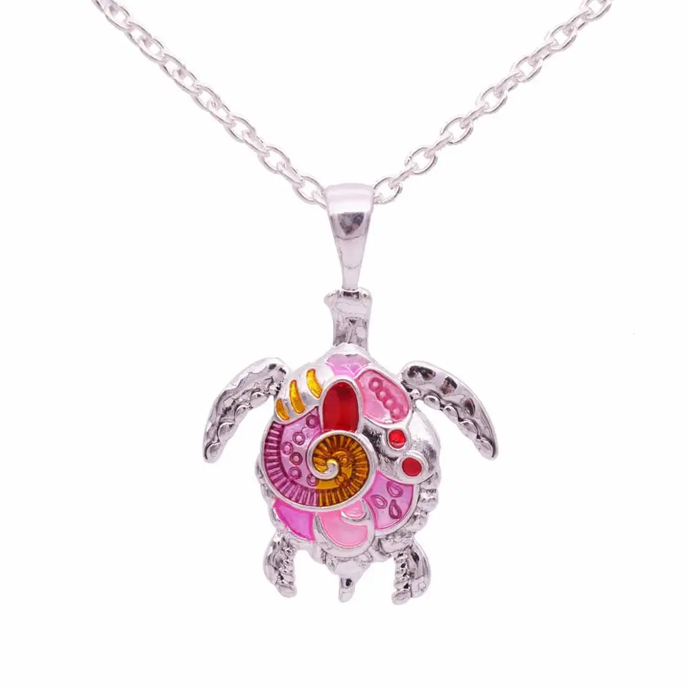 Turtle Мода Boho чокер колье с животными богемные макси Colar эмаль черепаха свинья ожерелья с лошадьми& Подвески для женщин ювелирные изделия - Окраска металла: Turtle