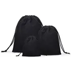 100 шт.лот черный бархат 3 Размеры Ювелирная подарок Сумки бандажа ремень Чехлы Wholesale10 * 12 см 7*9 см 5*7 см B-057-1