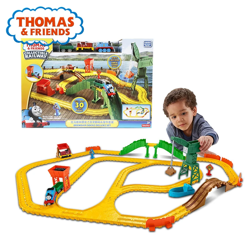 

Электрическая серия Thomas & Friends, мини-автомобиль, игрушка, магнитный Железнодорожный трек, игрушки Brendam Docks, роскошный набор для детей