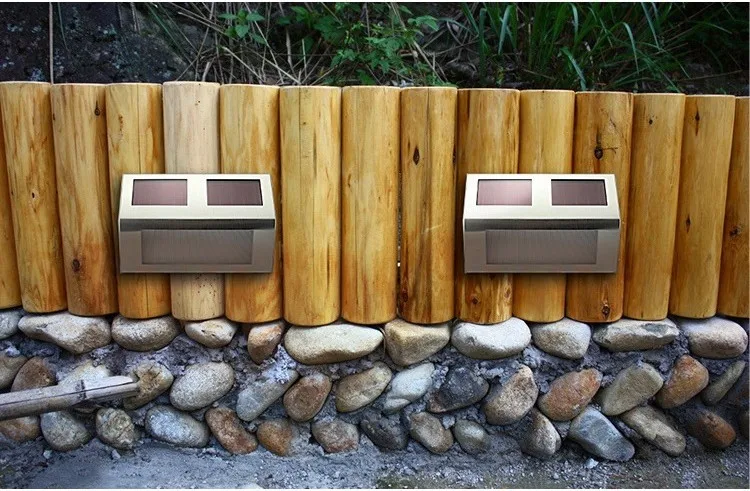 Уличная Светодиодная лампа из нержавеющей стали на солнечной батарее