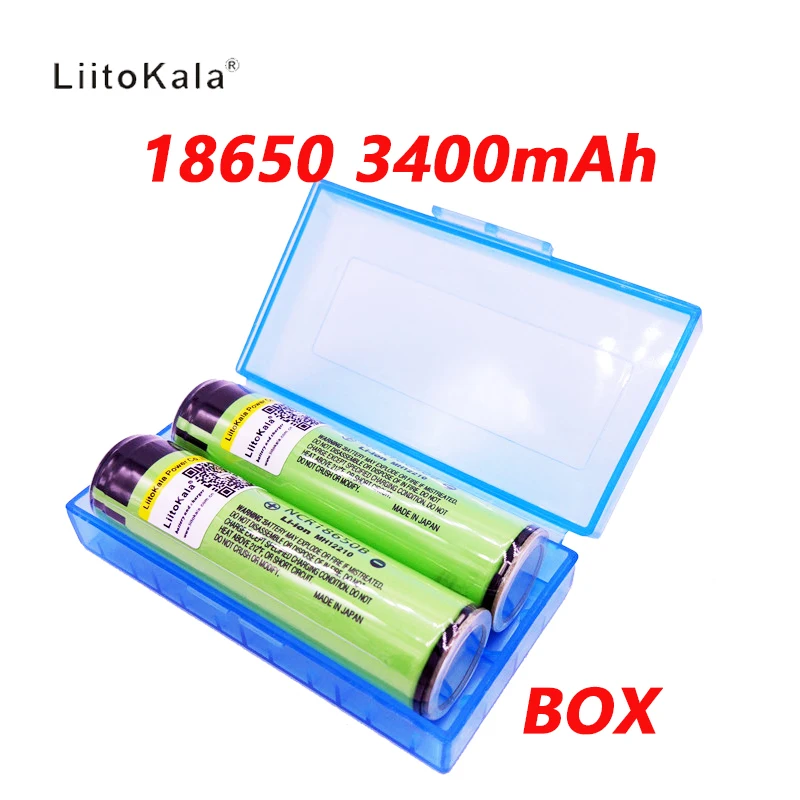 

2023 2PCS New protected Liitokala 18650 3400mAh battery NCR18650B rechargeable Li-lon with original PCB 3.7V