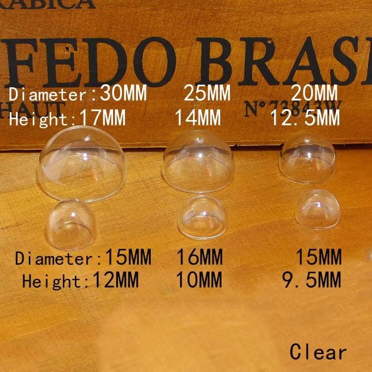 2 шт 8-30 мм пустой стеклянный глобус полукруглой формы стеклянная бутылка Глобус