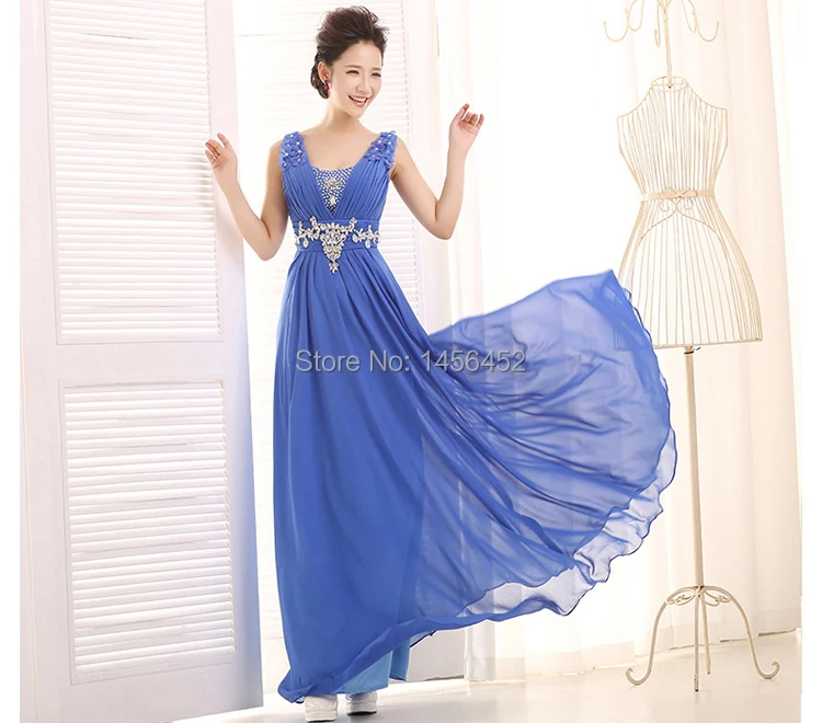 100% Real Photo Latest Design Prom Chiffon Long Elegent Evening Dress 2015 gown | Свадьбы и торжества