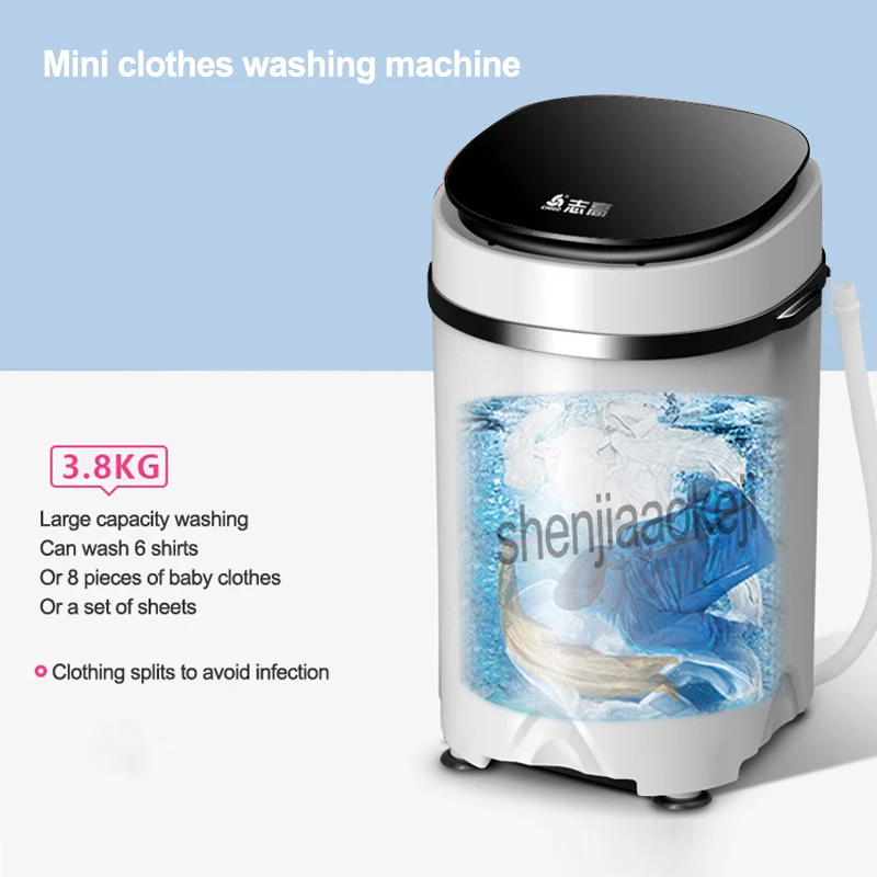 1pc 3.8kg Electric mini clothes washing machine High capacity Single Tub Semi-automatic Antibacterial garment washer 170W 220v