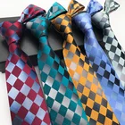 Модный мужской Роскошный шелковый галстук на шею, цветной яркий клетчатый галстук, геометрические мужские галстуки для свадебной вечеринки, торжественное платье, Gravatas