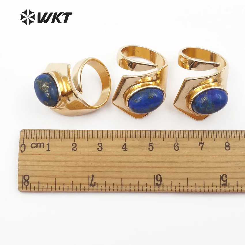 WT-R309 сверкающие изысканные натуральные кольца голубой овальной формы крошечный