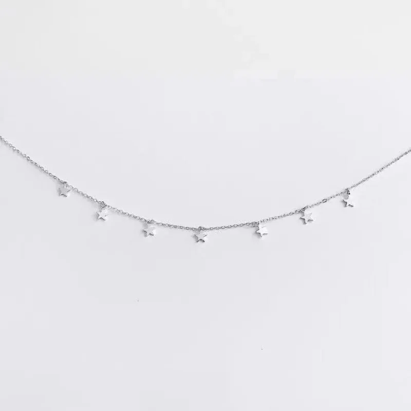Новинка 2018 года для женщин chocker цвета: золотистый серебристый цепь Звезда колье