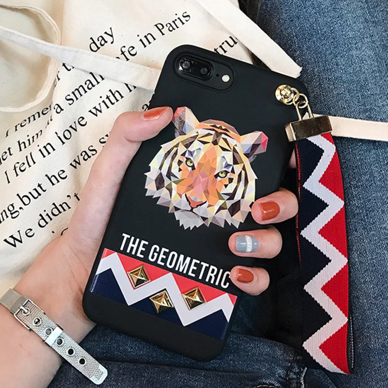 Kerzzil Luxury Rabbit Tassel Phone Cases For iPhone X XS Max Cool Tiger Wolf Soft Silicon Cover Case iphone 7 8 6 6S Plus |
