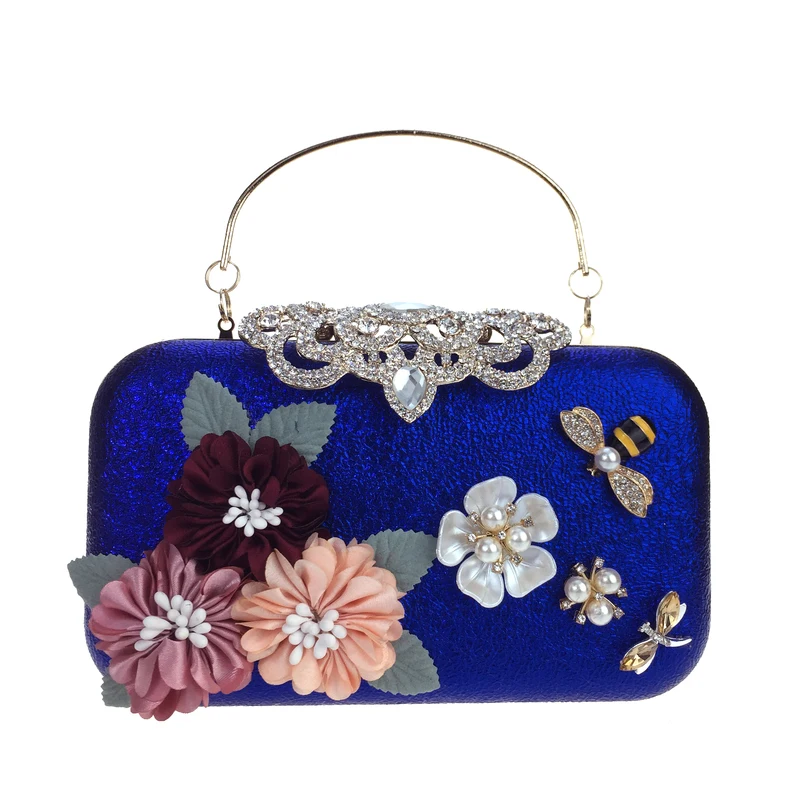 

DAIWEI Women Evening Bag Leatherette PU Bag Clutch Hand Bag Wedding Event/Party Formal Minaudiererhinestone Satin Flower Pearl