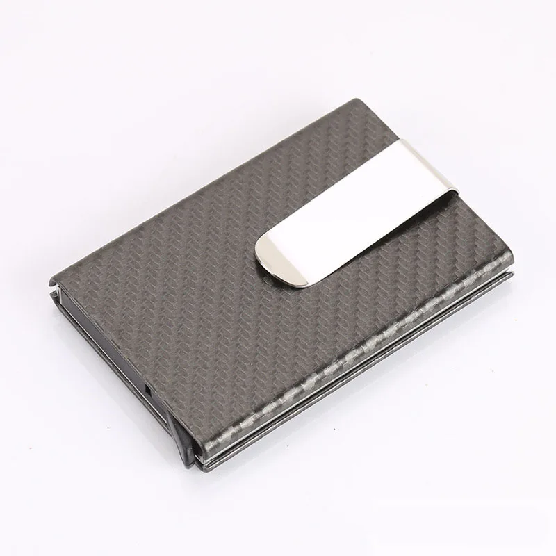 Модный мужской держатель для карт женский кошелек для кредитных карт алюминиевый Id держатель для карт для мужчин Rifd кожаный кошелек мужской визитницы - Цвет: X2-2-gray