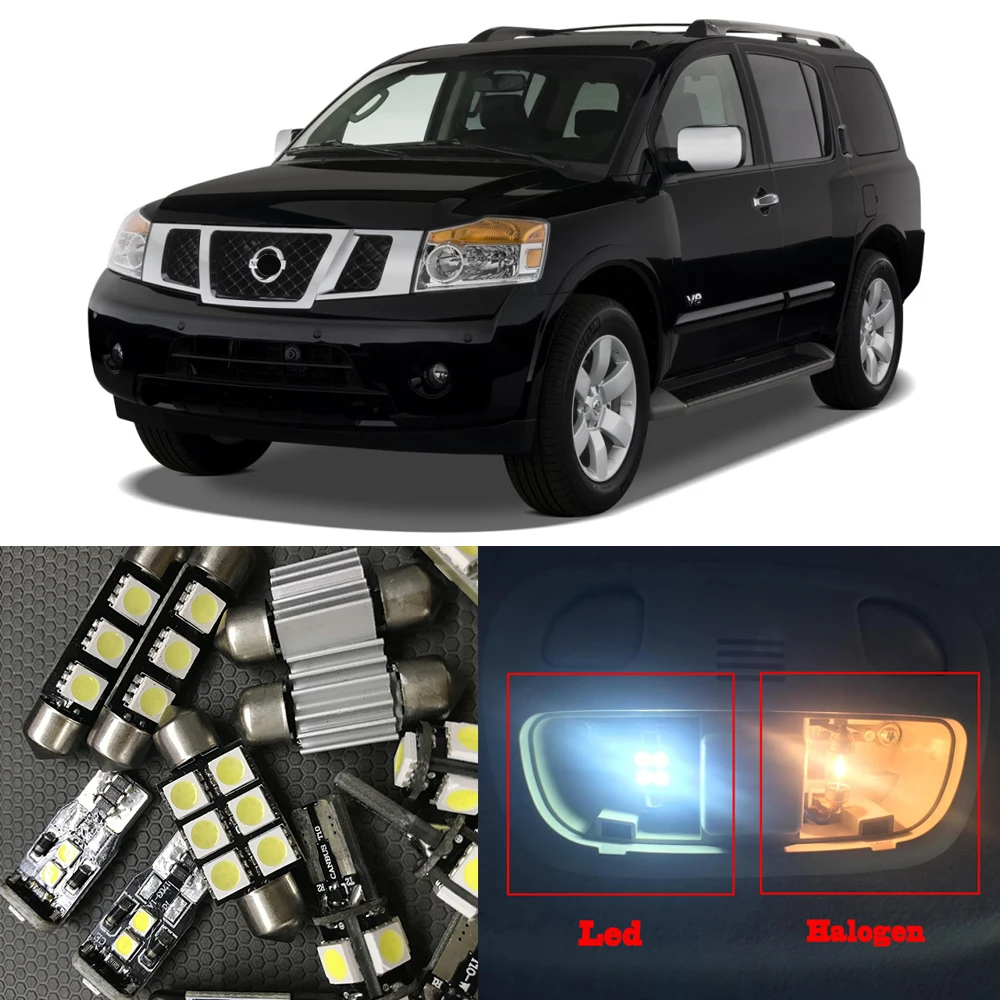 Для 2005 2015 Nissan Armada 12 шт. Авто интерьерный светодиодный светильник ультра яркий