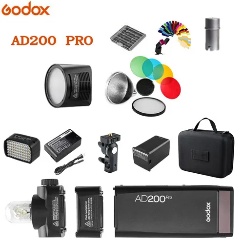 Godox AD200pro 200Ws наружный светильник-вспышка AD200 PRO Карманный светильник-вспышка для sony Nikon Canon Fuji ttl HSS 2,4G Беспроводная система X - Цвет: Зеленый