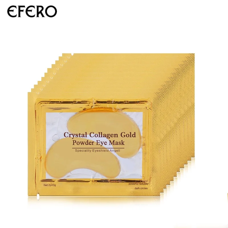 

EFERO 8pair=16pcs Collagen Gold Eye Mask Face Mask Anti Dark Circles Anti-Aging Eye Patches for the Eye Care Moisturizing Cream