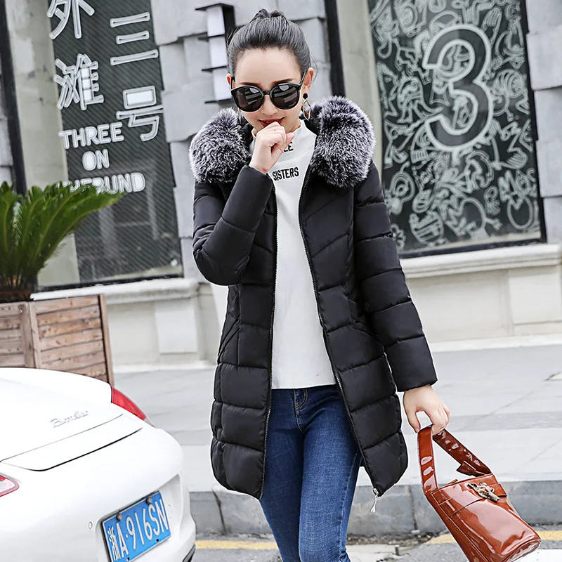 2018 New Winter Jacket Women Causal Slim Long Coat Girls Hooded Cotton Padded Female Down Parkas Outwear | Женская одежда