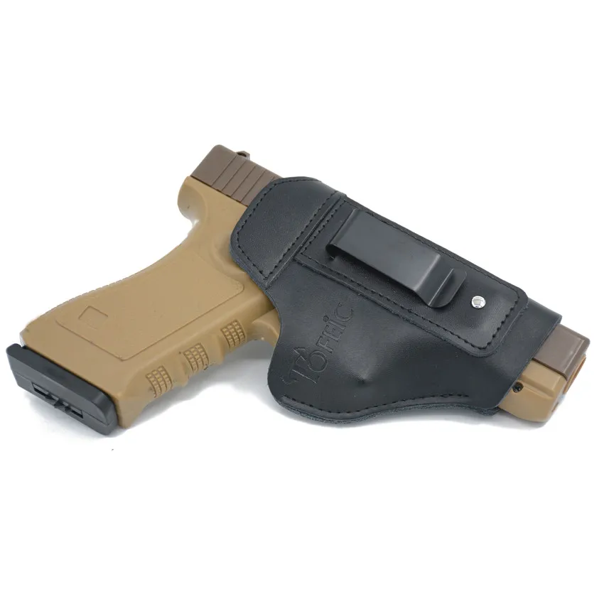 Кожаный пистолет кобура для Glock 17 19 25 26-27-43-43x48 Телец G2C PT111 PT140 PT938 M& P щит 9 мм скрытого ношения Iwb