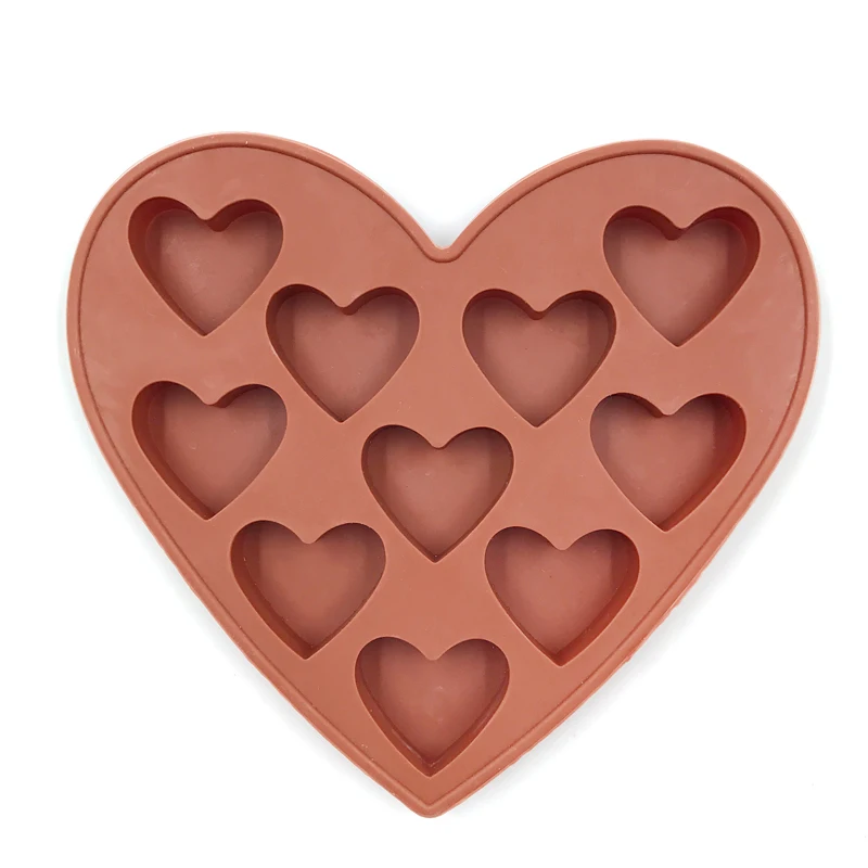 

Wholesale DIY handmade soap mold 10 hearts shape ice lattice mold chocolate soap silicone molds