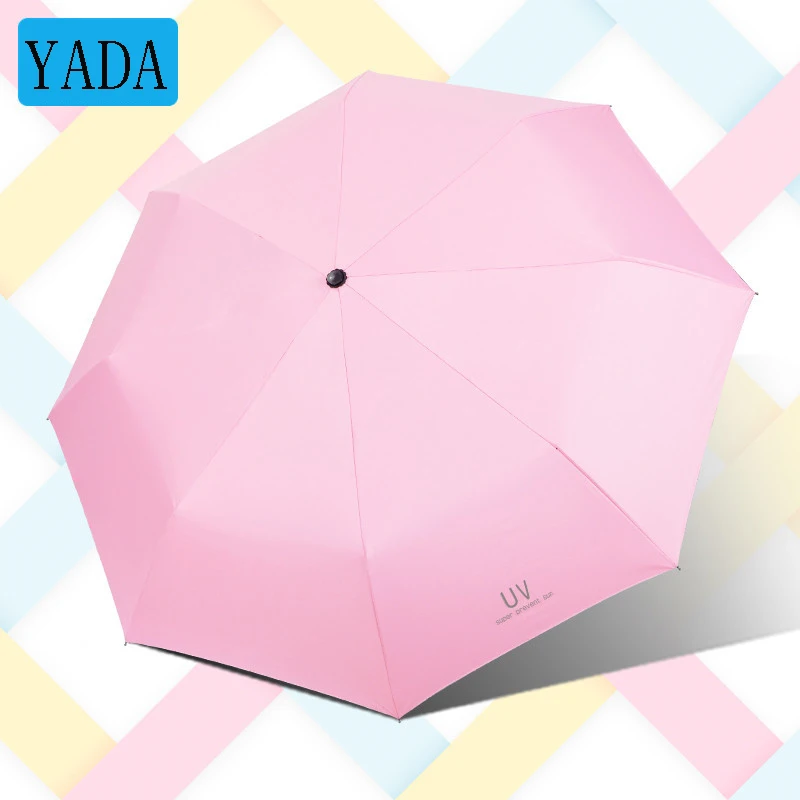 

YADA Solid "UV" Letter Folding Umbrella For Women Men Rain & Sun Women uv High Quality Brand Windproof Umbrellas Outdoor YS413