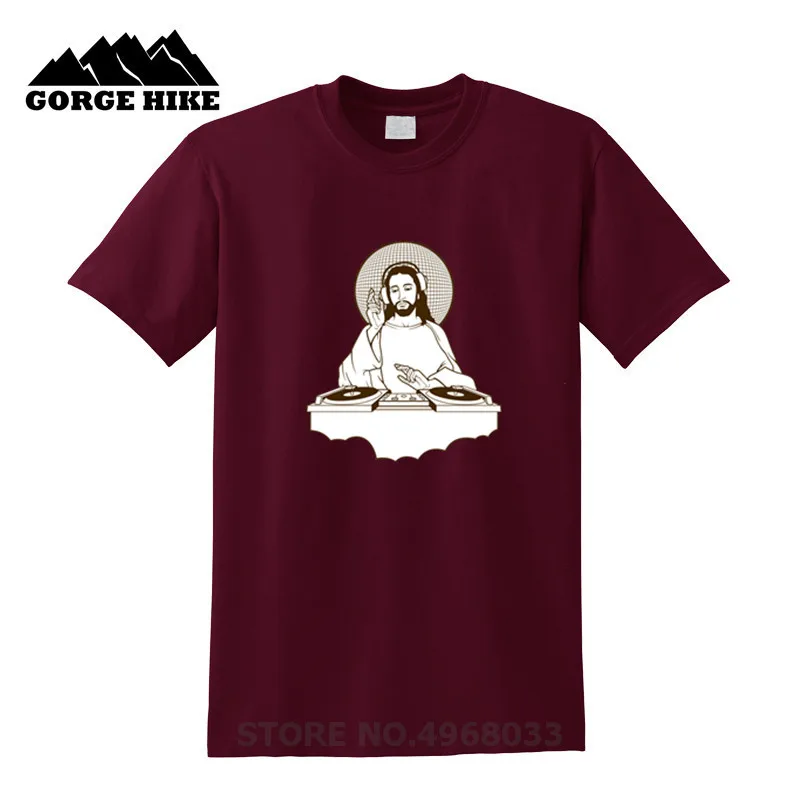 Harajuku футболка в японском стиле Hombre Jesus Loves House Music Мужская Футболка DJ Religion одежда