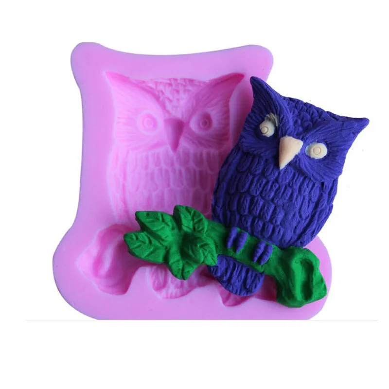 Силиконовая форма в форме совы 3D для помадки с животными торта капкейков