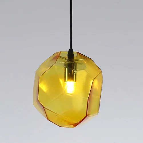 yellow glass Современный минималистичный подвесной светильник, креативные цветные стеклянные подвесные лампы, светодиодный светильник для ресторана, домашнее освещение - Цвет корпуса: yellow glass