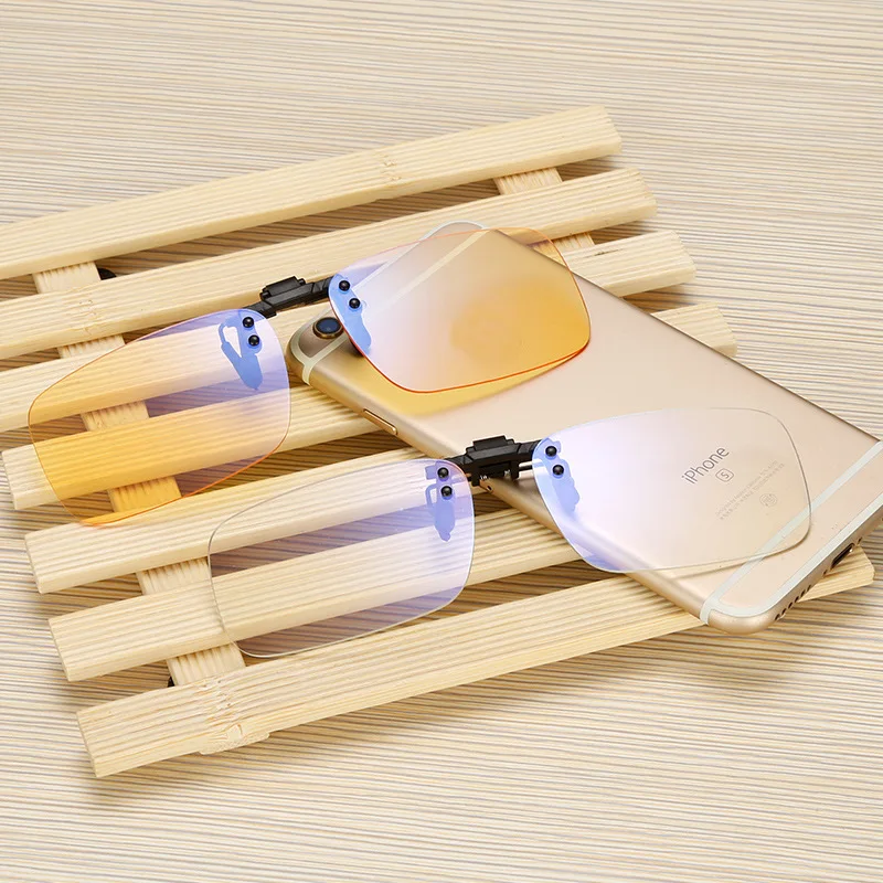 

Anti Blue Rays Computer Glasses Clips Men Flip Clip On Clear Yellow color for Computer Protection Gaming Glasses UV400 radiation