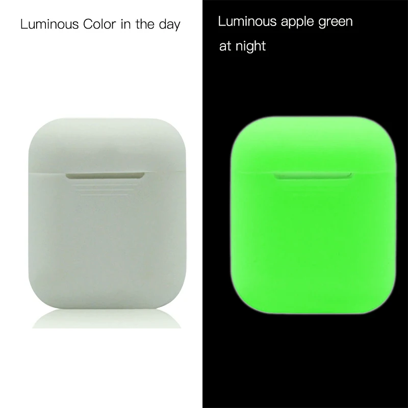 Luminous BOORUI Мягкий силиконовый чехол s для Airpods противоударный чехол для умных наушников ультратонкий протектор чехол с модными цветами - Цвет: Luminous