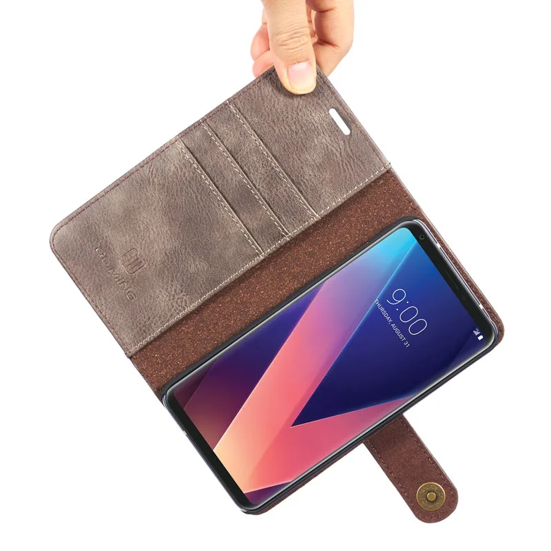 DG.MING чехол из яловой кожи в стиле ретро для LG V20 G6 V30 plus телефона s съемный откидной