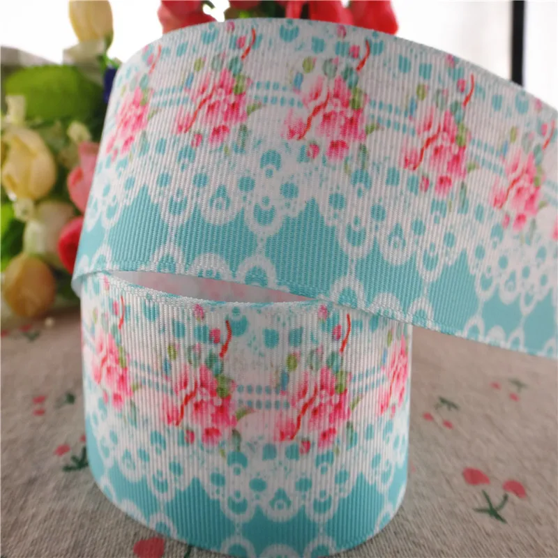 Лента Корсажная с цветочным принтом 1 1/2 дюйма 38 мм 10 ярдов MD18010120|ribbon diy|printed grosgrain